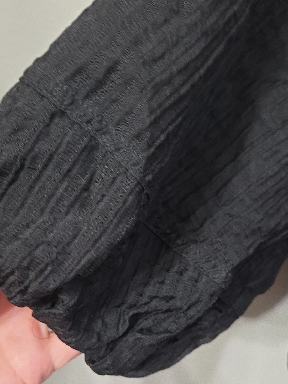 MINKPINK Black Textured Mini Dress with Balloon Sleeves - Picture 2 of 6